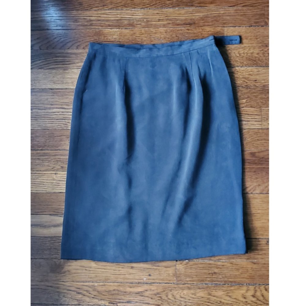 Vintage Blue Suede Silk Mini Skirt Size 8